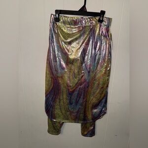 Multicolor Metallic athletics Skirt